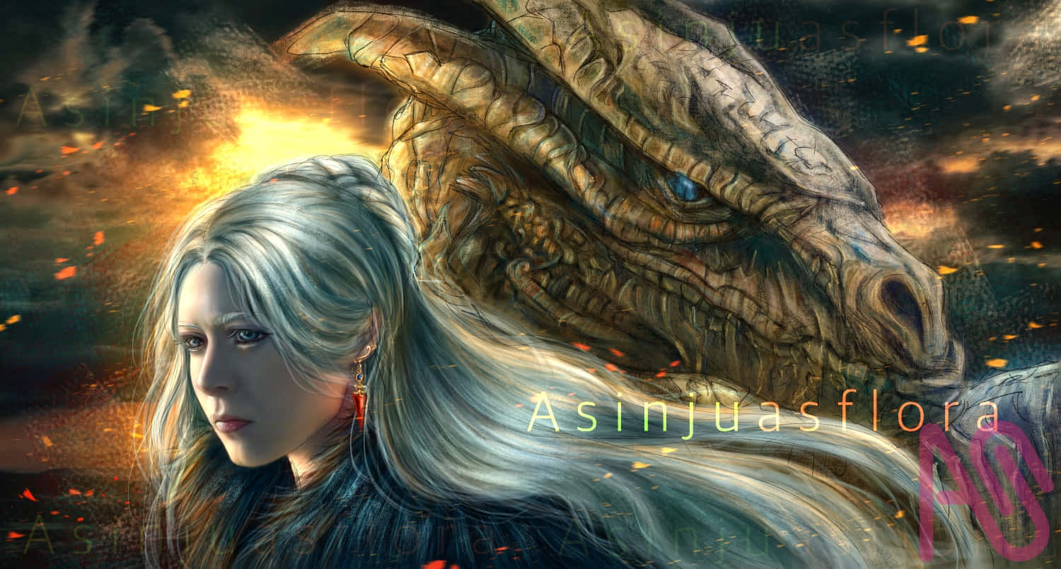 A Mystical Dragon Lurks Above Background