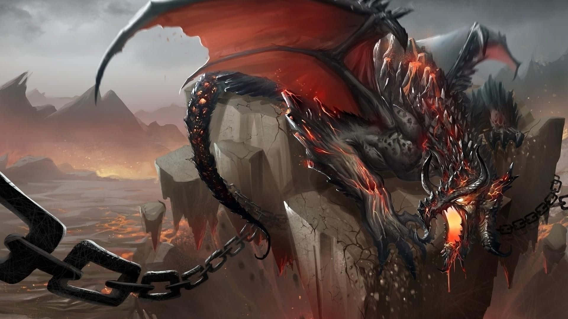 A Mystical Dragon Roars In Brilliant High Definition. Background