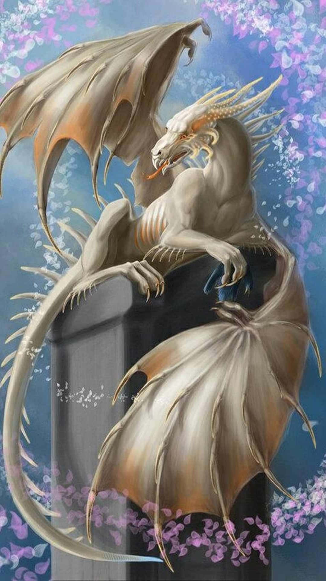 A Mystical Dragon Takes Flight Background