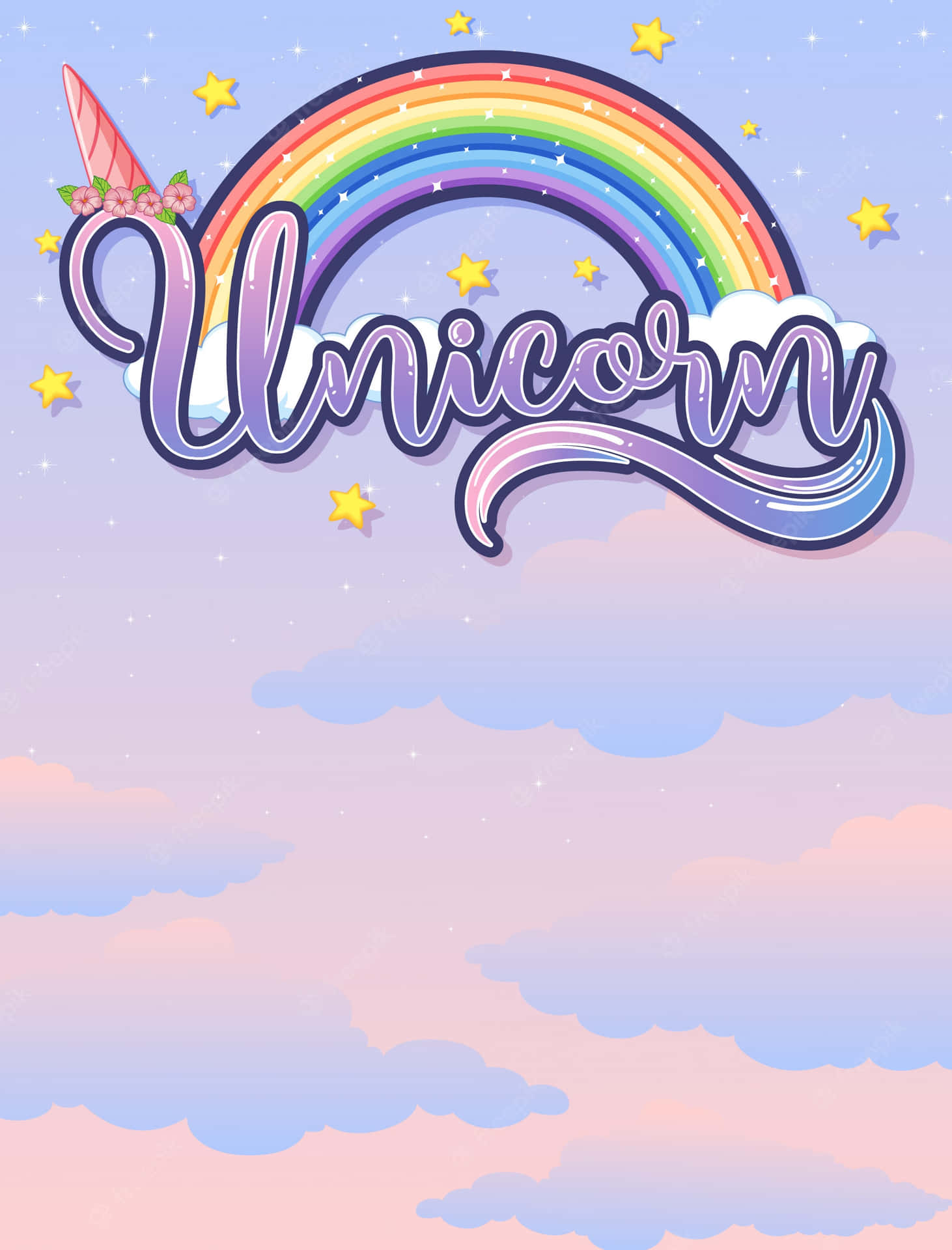 “a Mystical Pastel Unicorn With Its Beautiful Horns, Flowing Mane And Tail.” Background