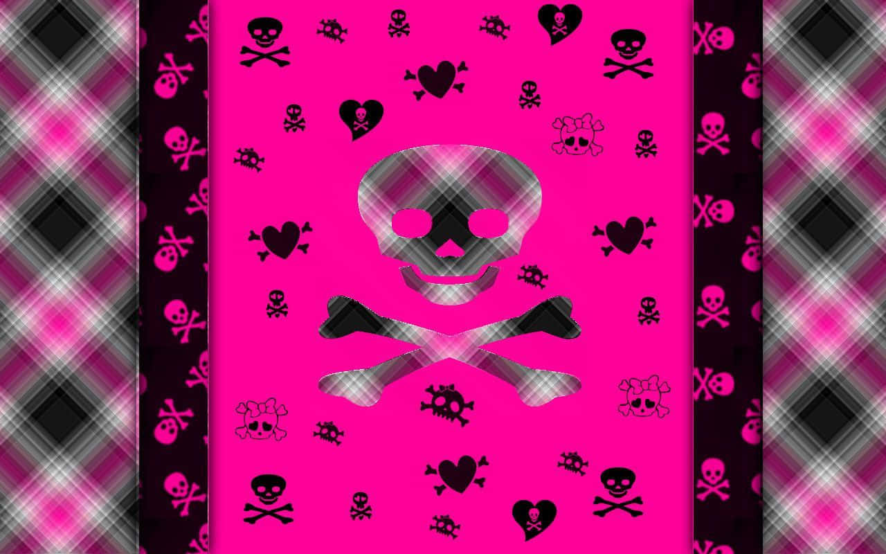 A Mystical Pink Skull Background