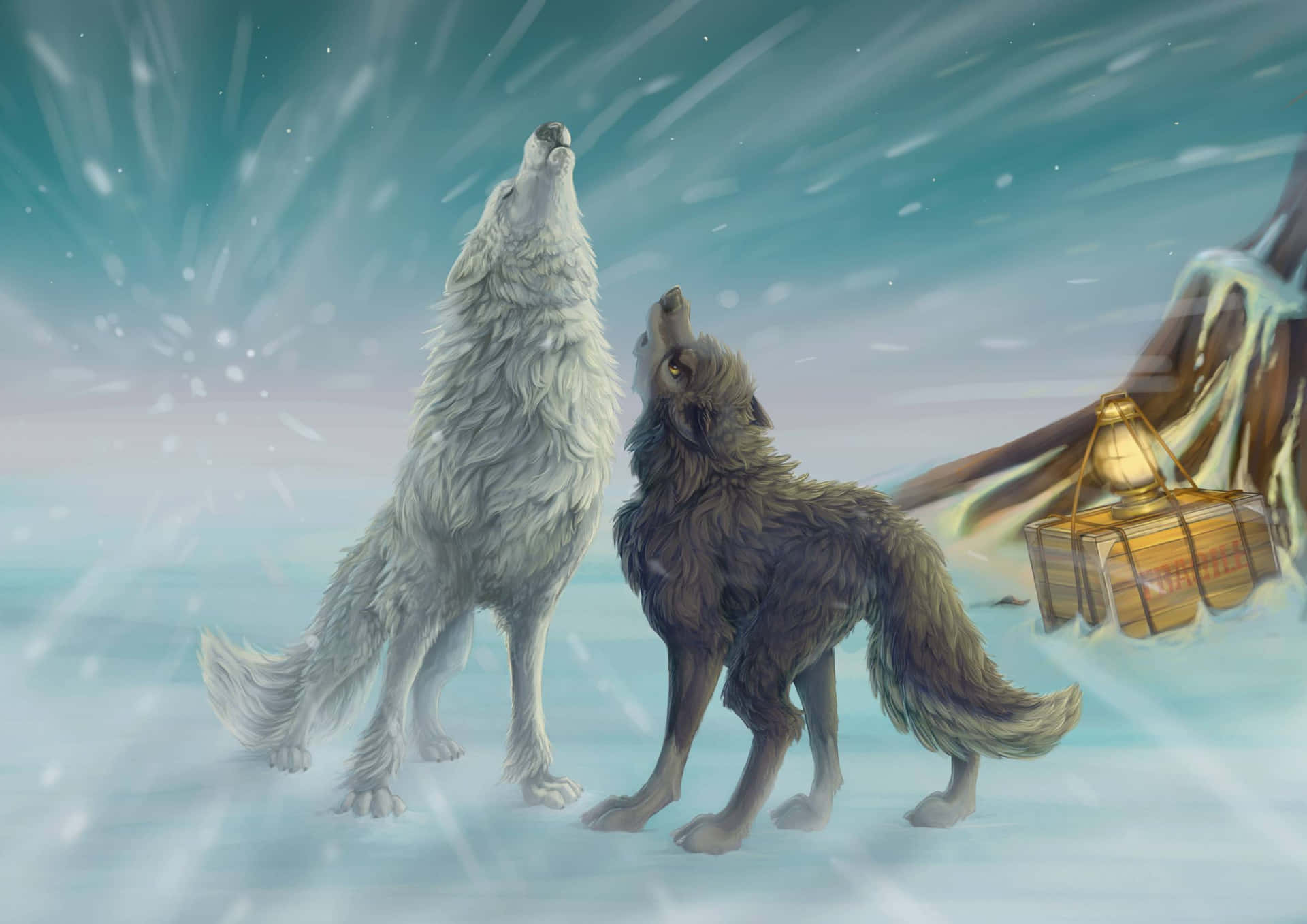 A Mystical Wolf In A Wild And Magical Setting Background