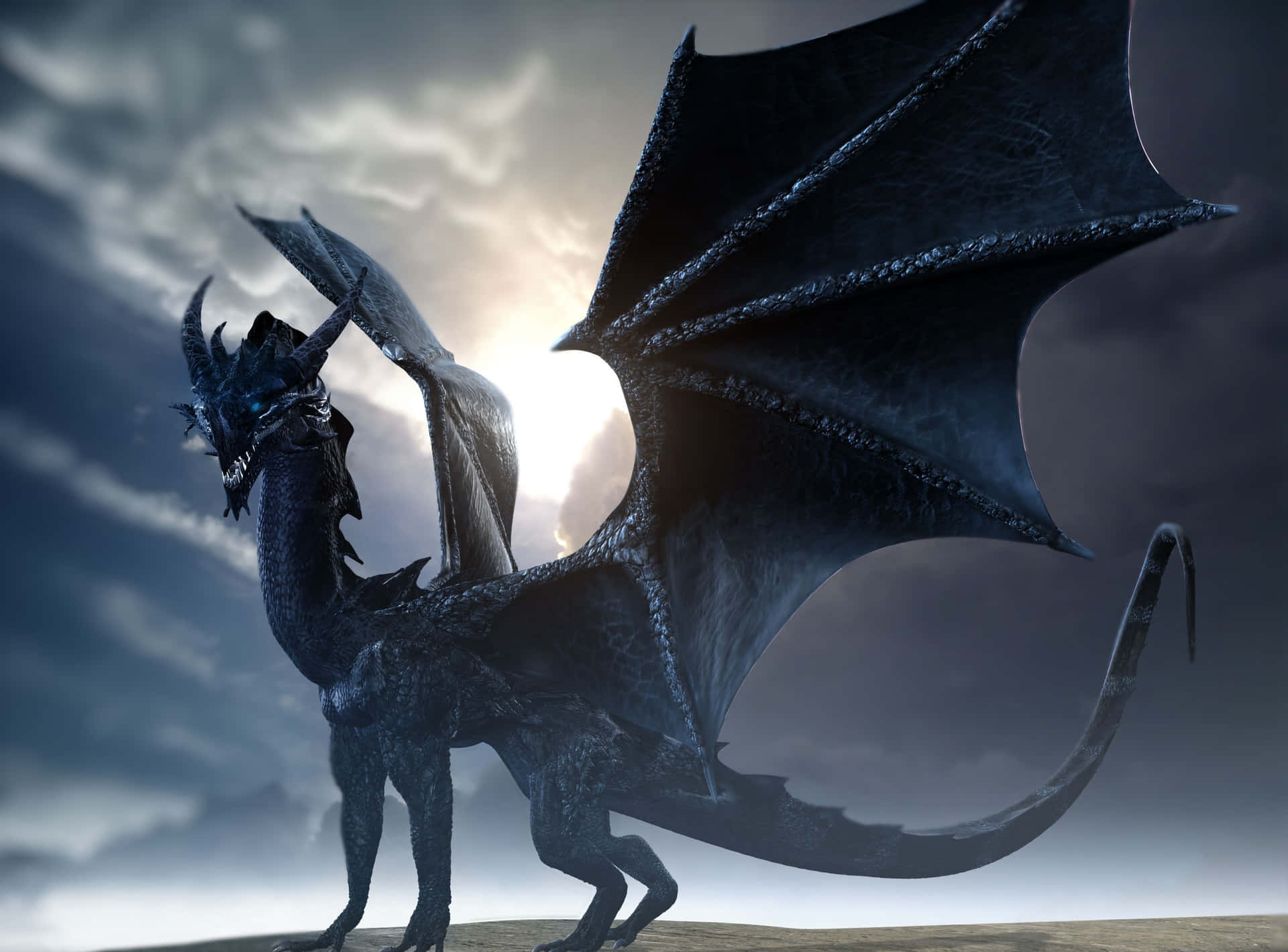 “a Mythical Dragon Breathing Fire” Background