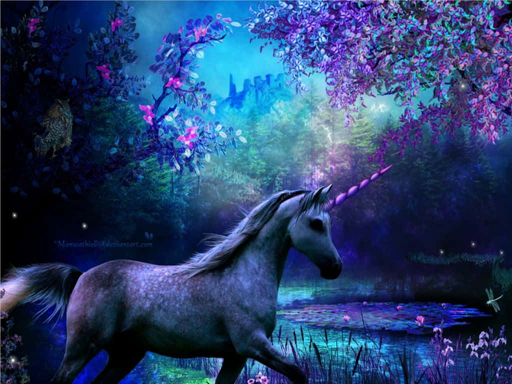 A Mythical Moment - Encountering A Real Unicorn Background