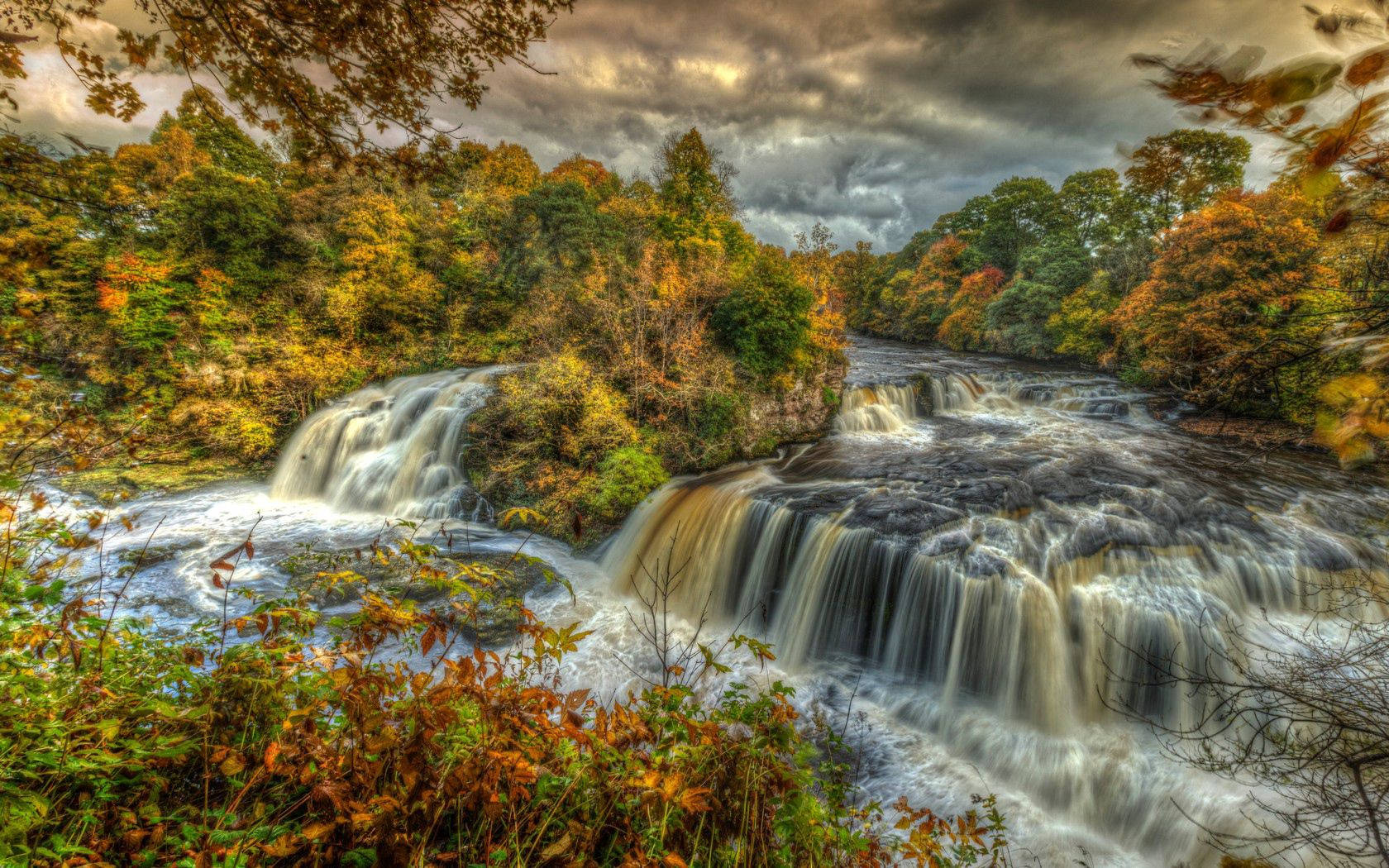 A Natural Autumn Waterfall