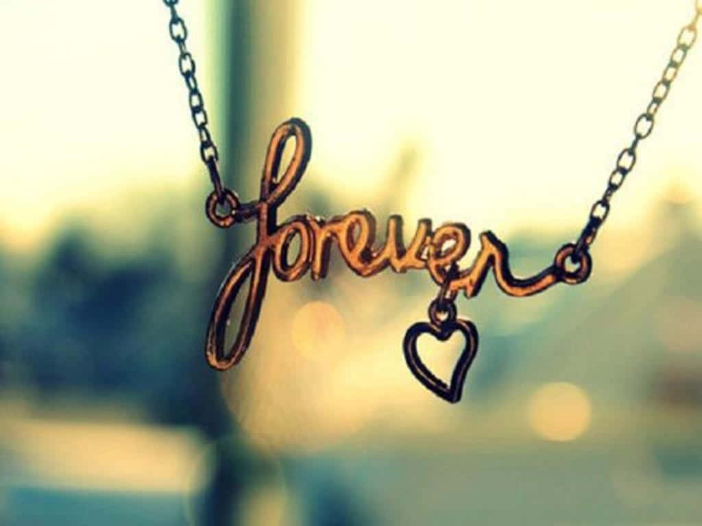 A Necklace With The Word Forever On It Background