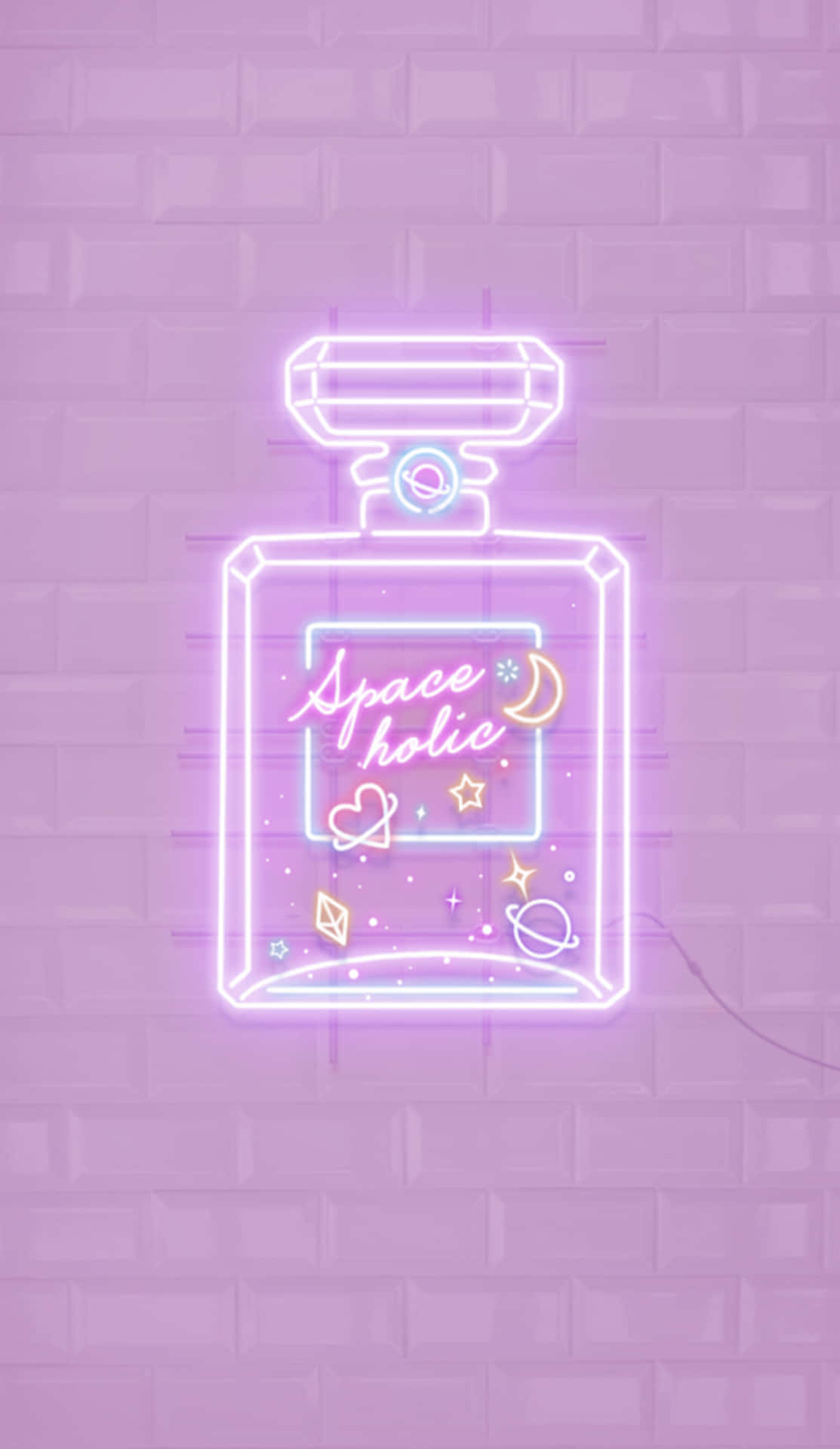 A Neon Bottle With The Words Space Love On It Background