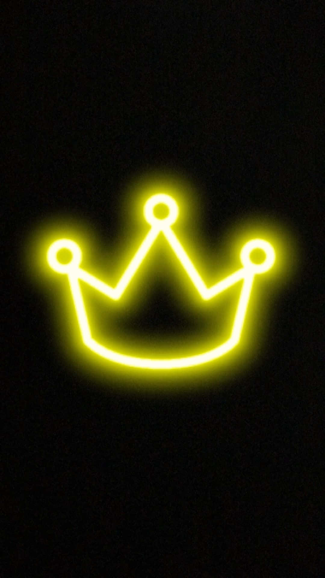 A Neon Crown On A Black Background