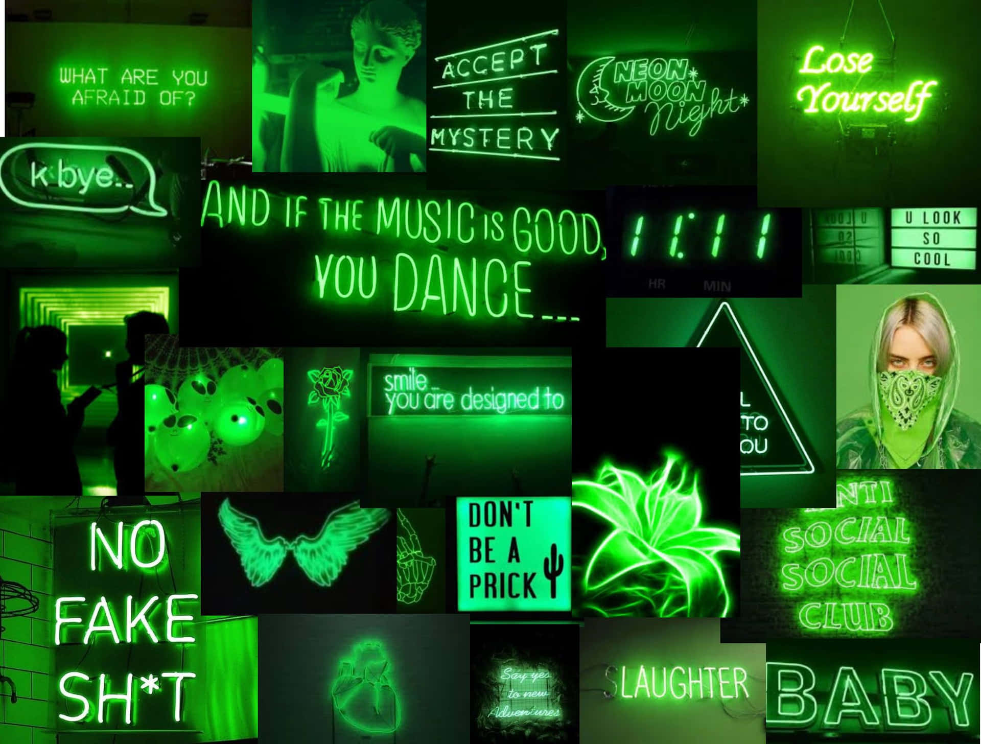 A Neon Green Aesthetic Desktop For Stylish And Creative Work Background