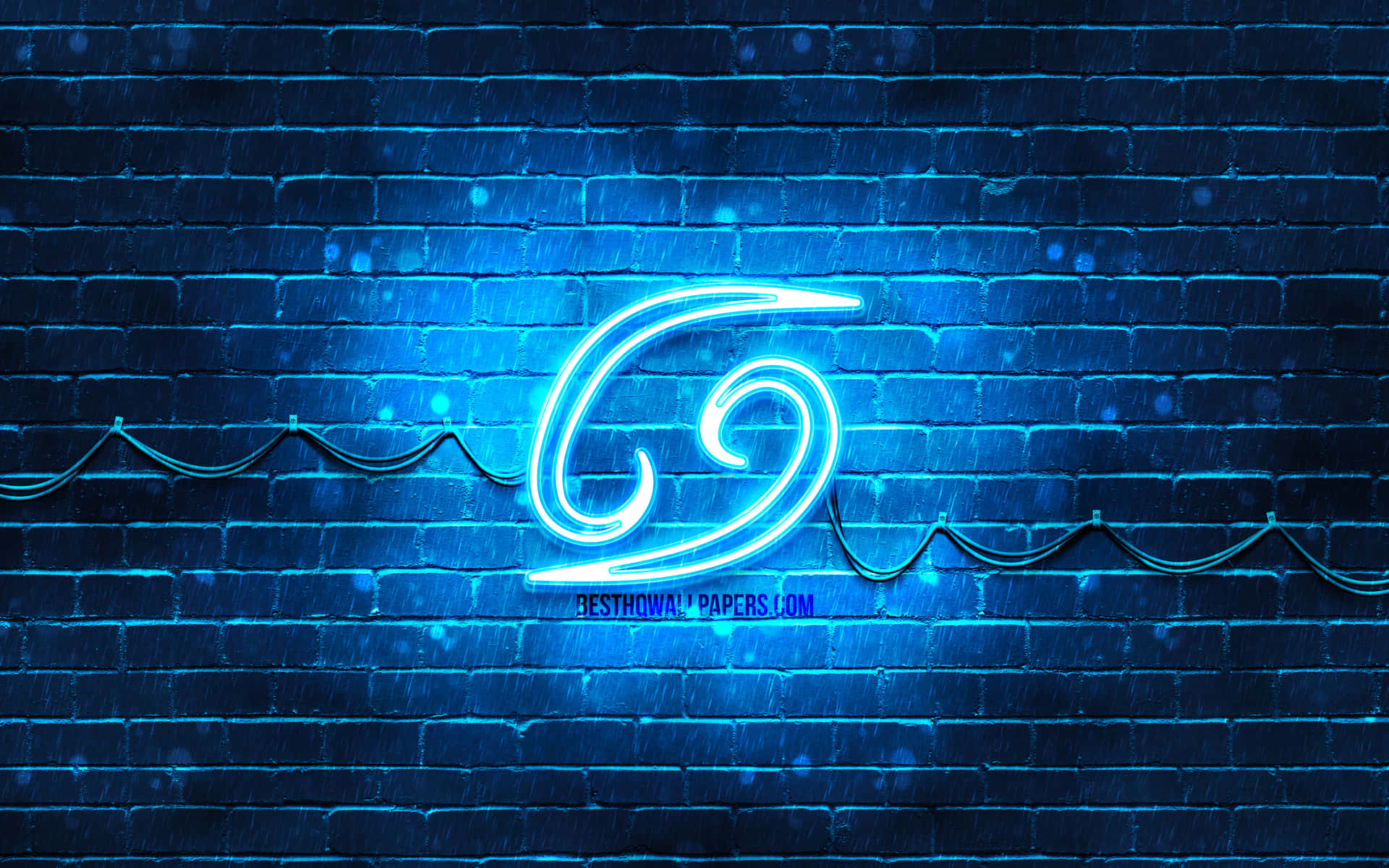 A Neon Sign On A Brick Wall Background