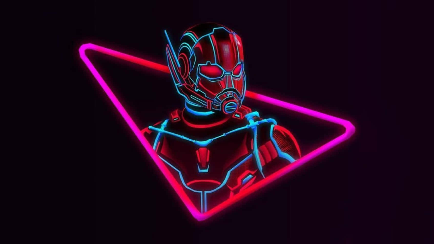 A Neon Sign With A Man In It Background