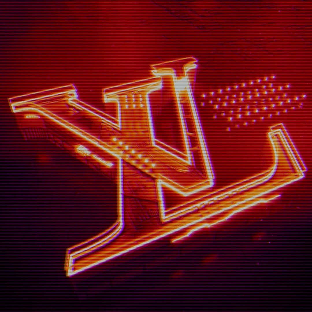 A Neon Sign With The Letter L Background