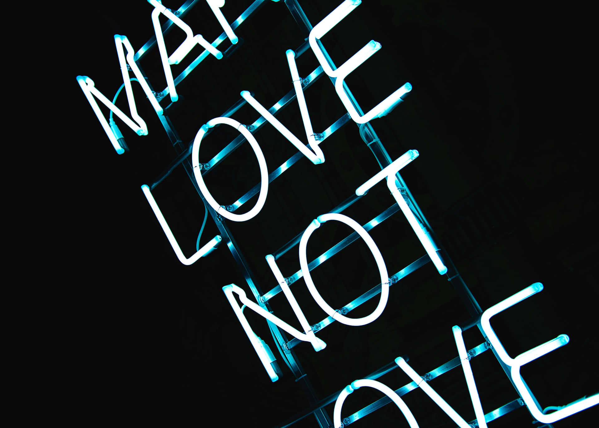 A Neon Sign With Words Background