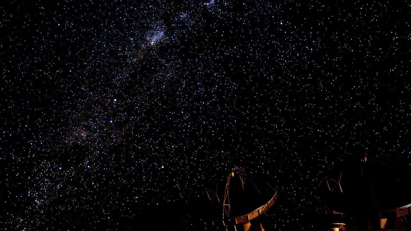 A Night Sky With A Starry Sky And A Telescope Background