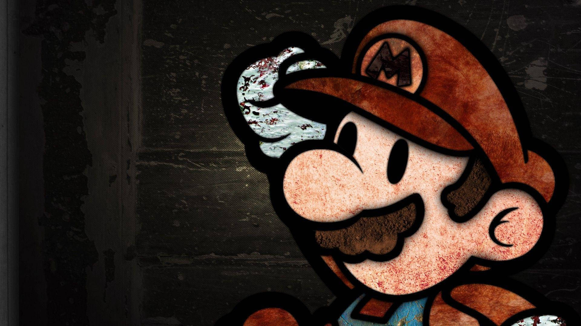 A Nintendo Mario Character Is Holding A Gun Background