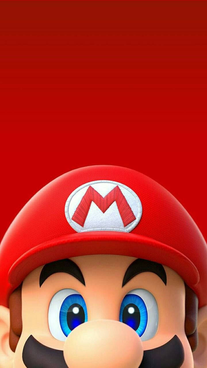 A Nintendo Mario Character With A Red Background Background