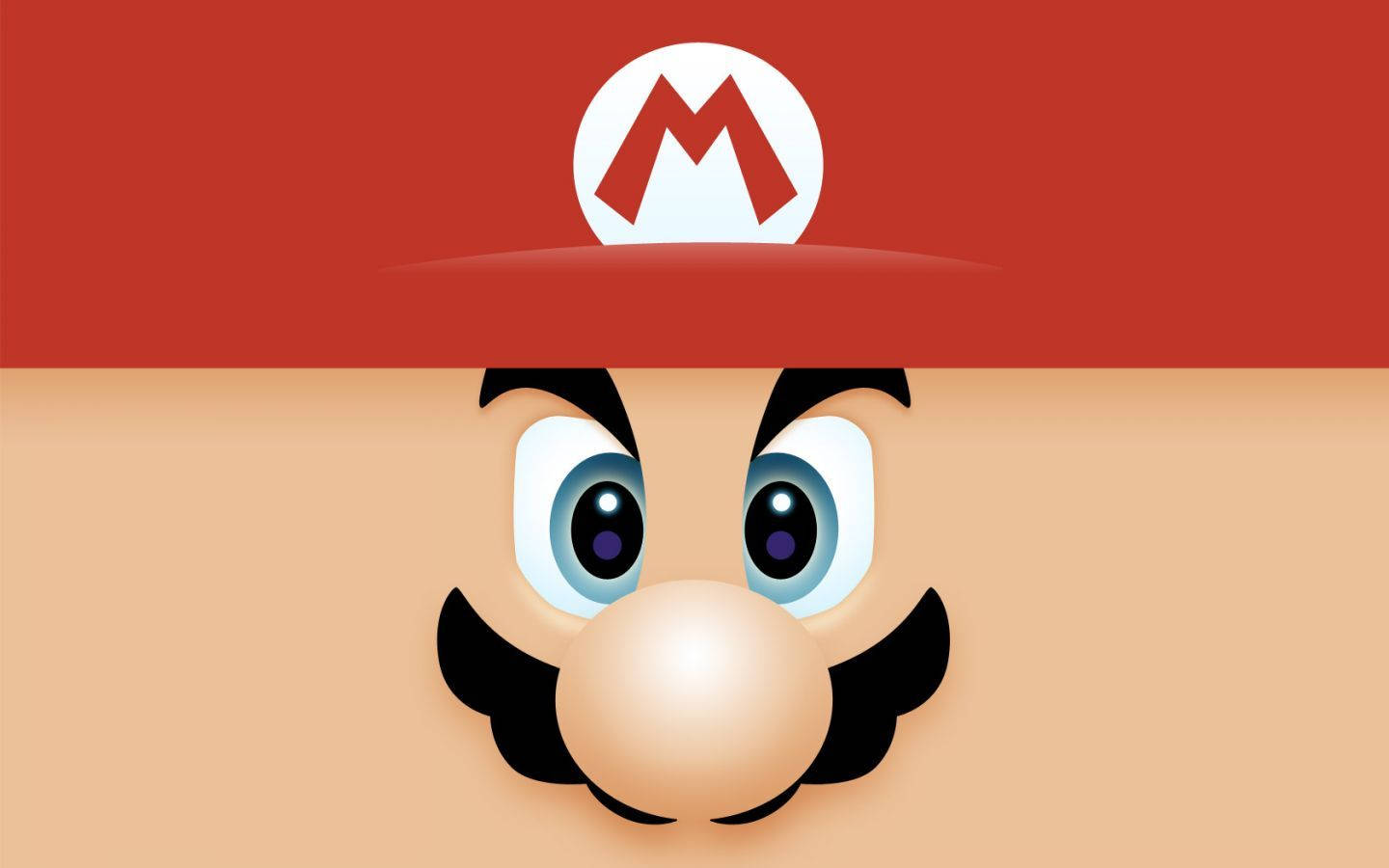 A Nintendo Mario Face With A Red Hat Background