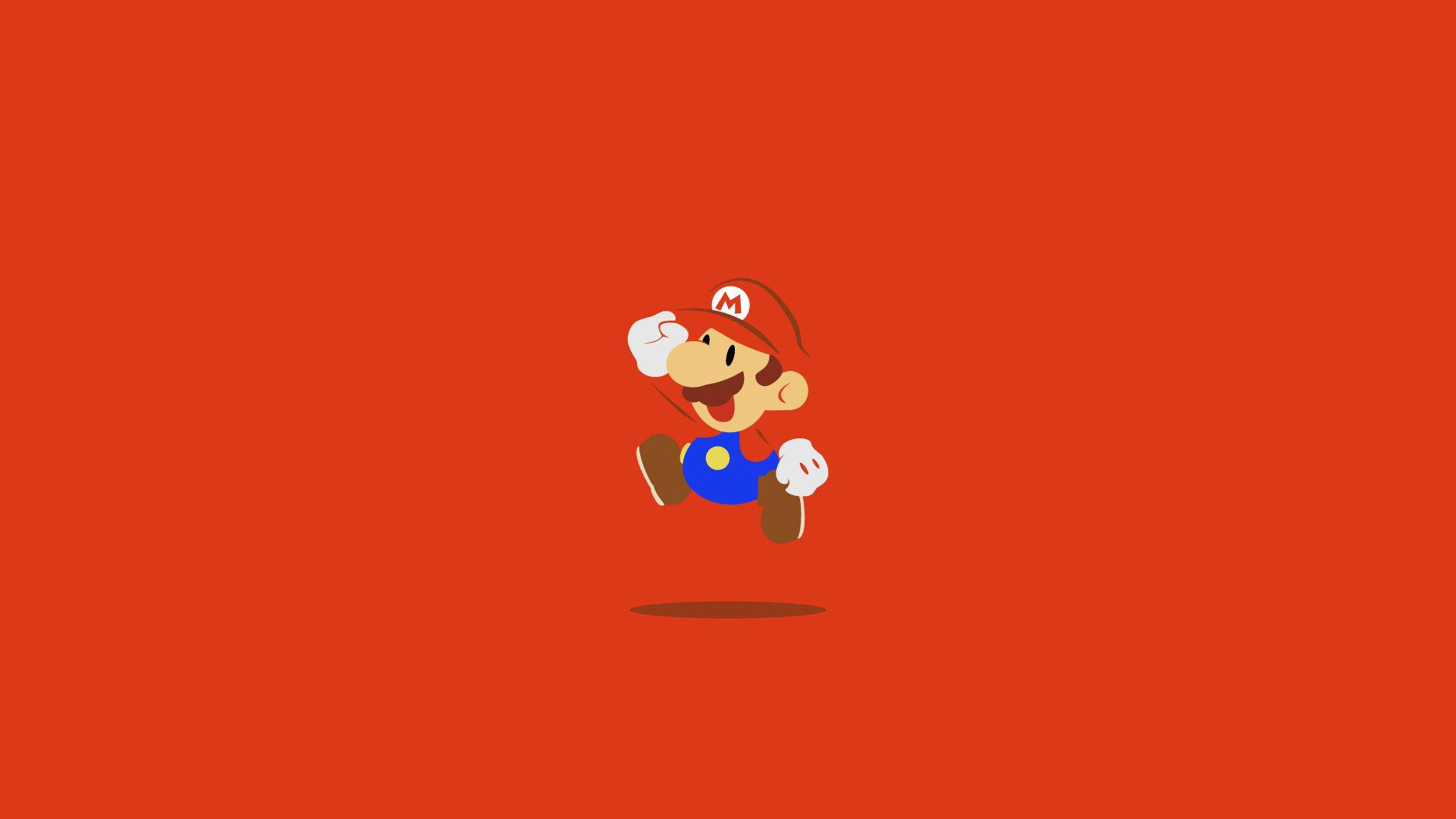 A Nintendo Mario Running On A Red Background Background