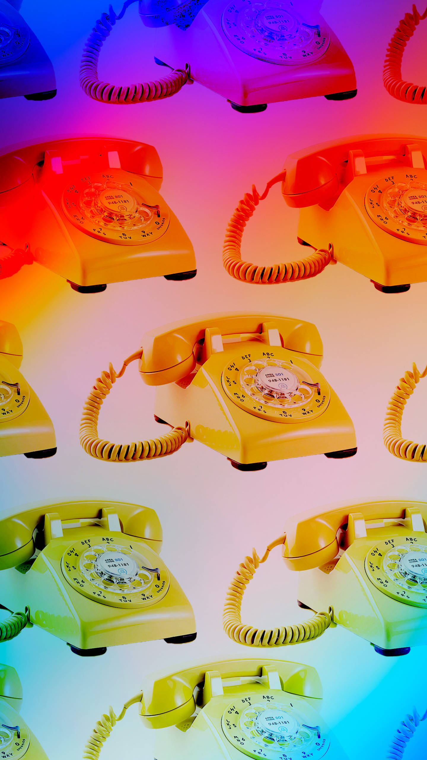 A Nostalgic Collection Of 80s Retro Vintage Analog Telephones Background