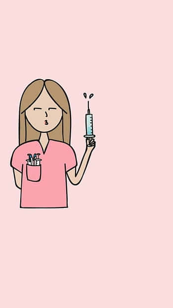 A Nurse Holding A Syringe