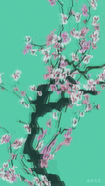 A Painting Of A Cherry Blossom Tree Background
