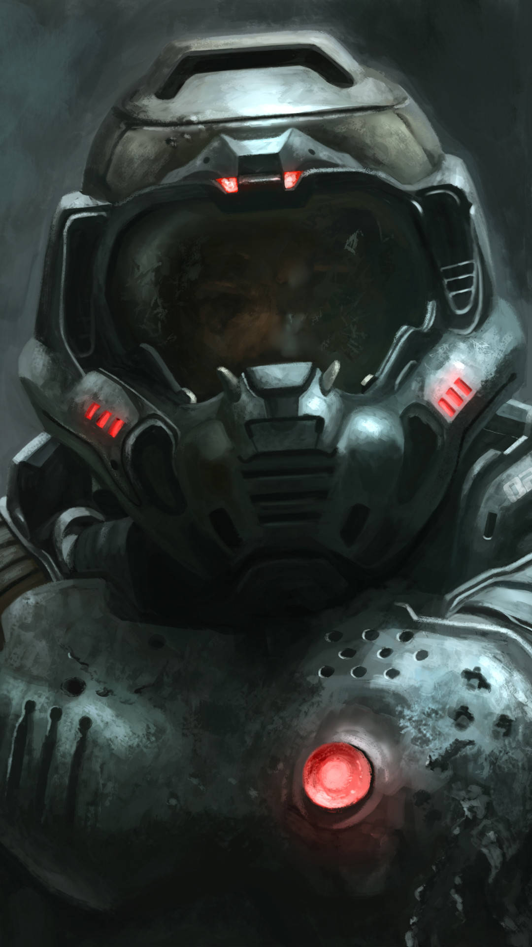 A Painting Of A Man In A Space Suit Background