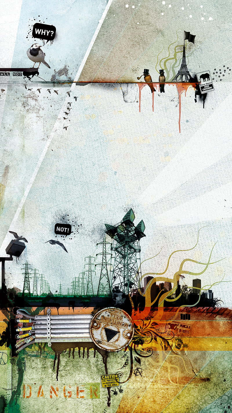A Painting Of A Man Riding A Bike Background