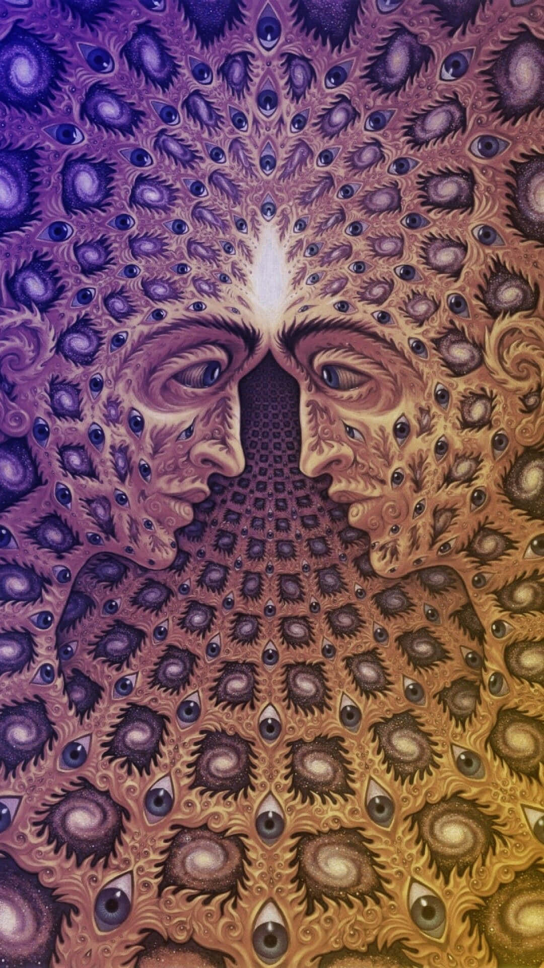 A Painting Of A Man With A Face In The Middle Background