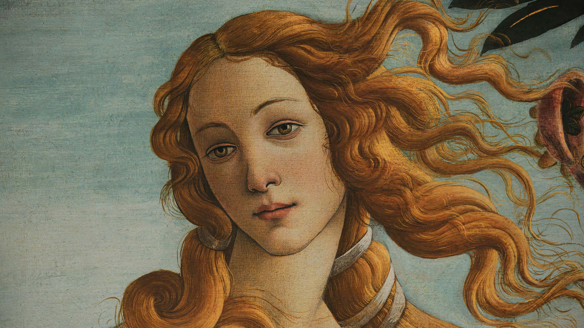 A Painting Of A Woman With Long Hair Background