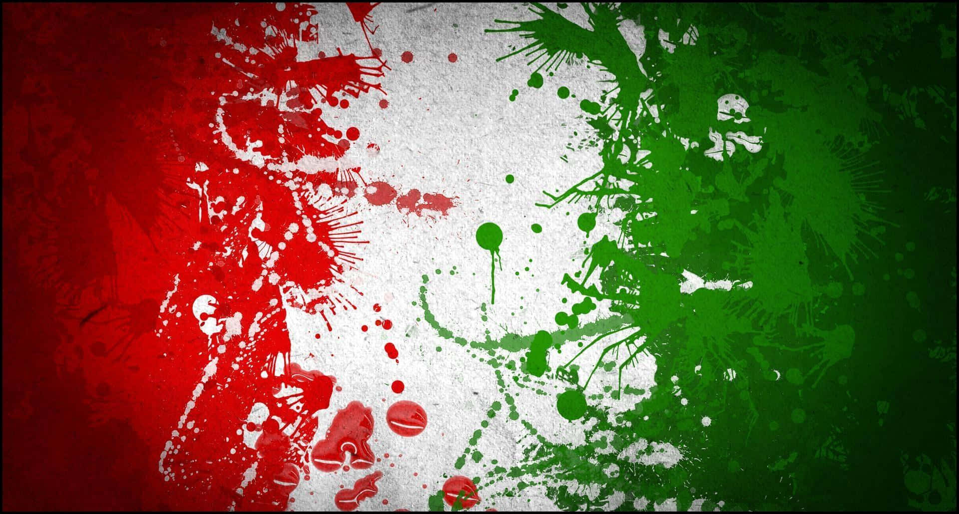 A Painting Of The Flag Of Italy Background