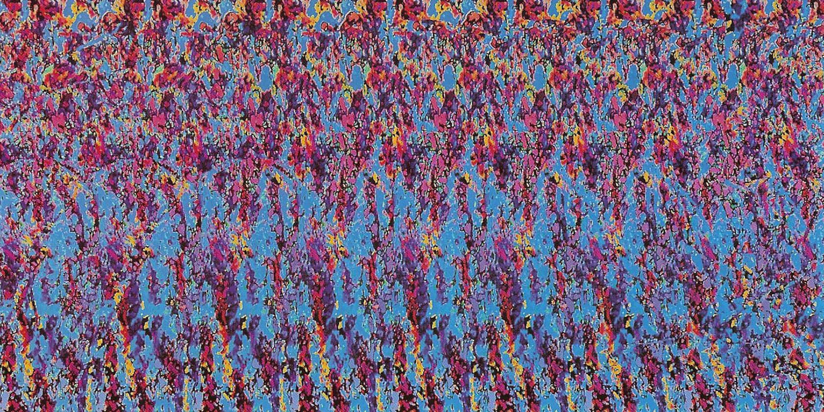 A Painting With A Blue, Red, And Blue Background Background