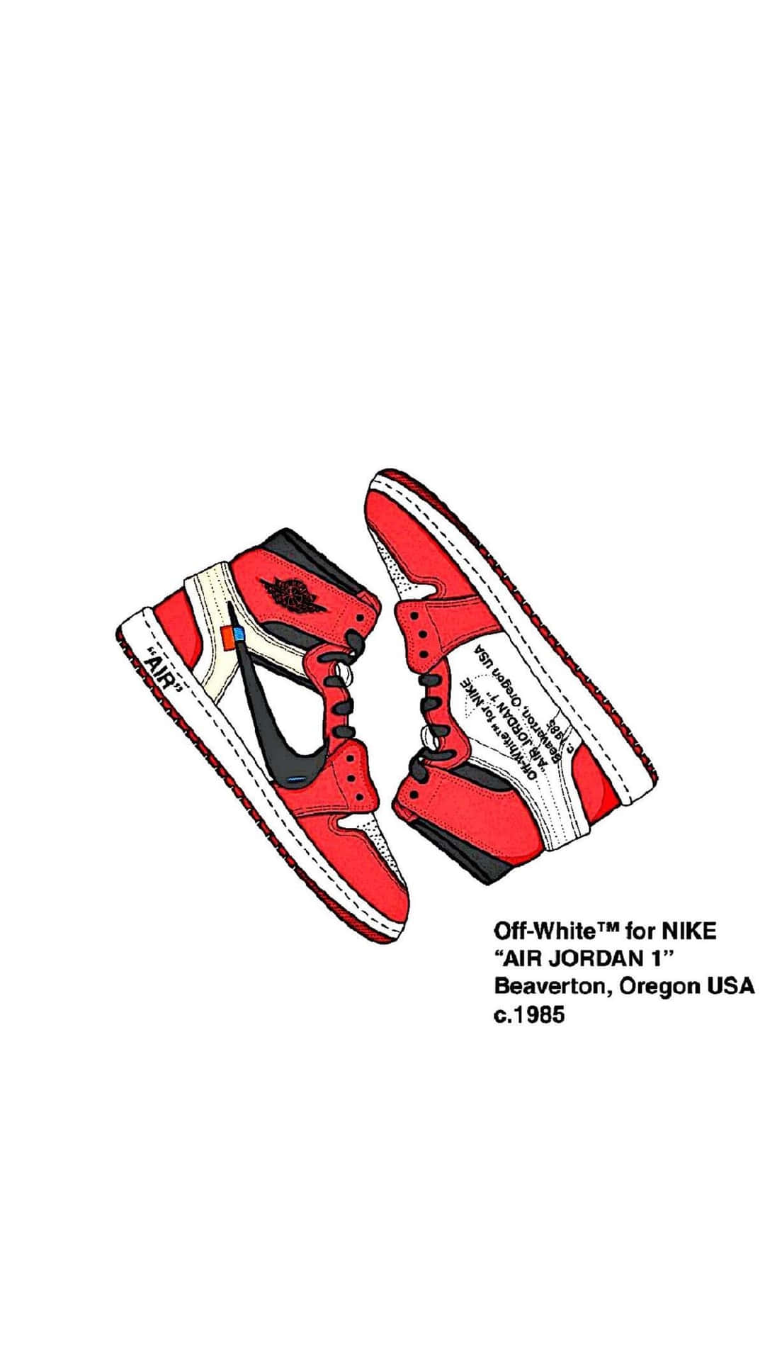 A Pair Of Air Jordan 1 Sneakers With A Red And White Design Background
