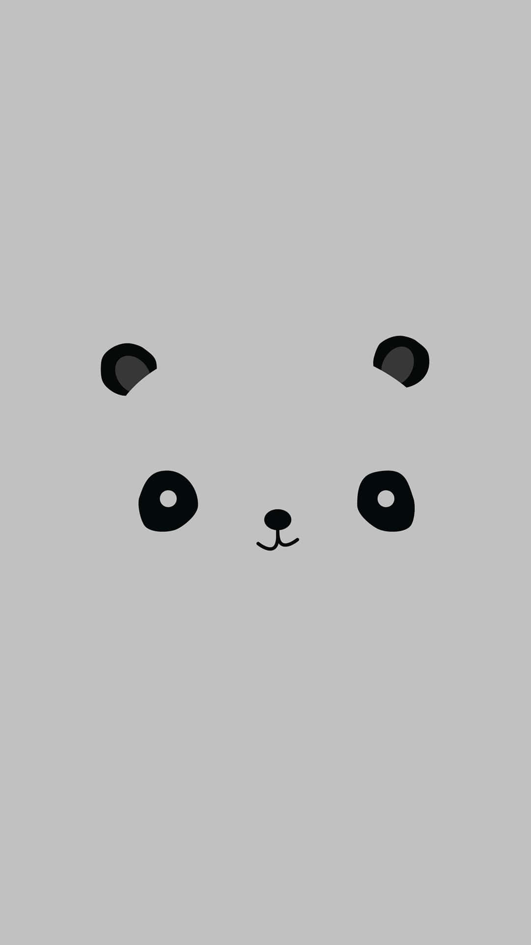 A Panda Bear Face On A Gray Background Background