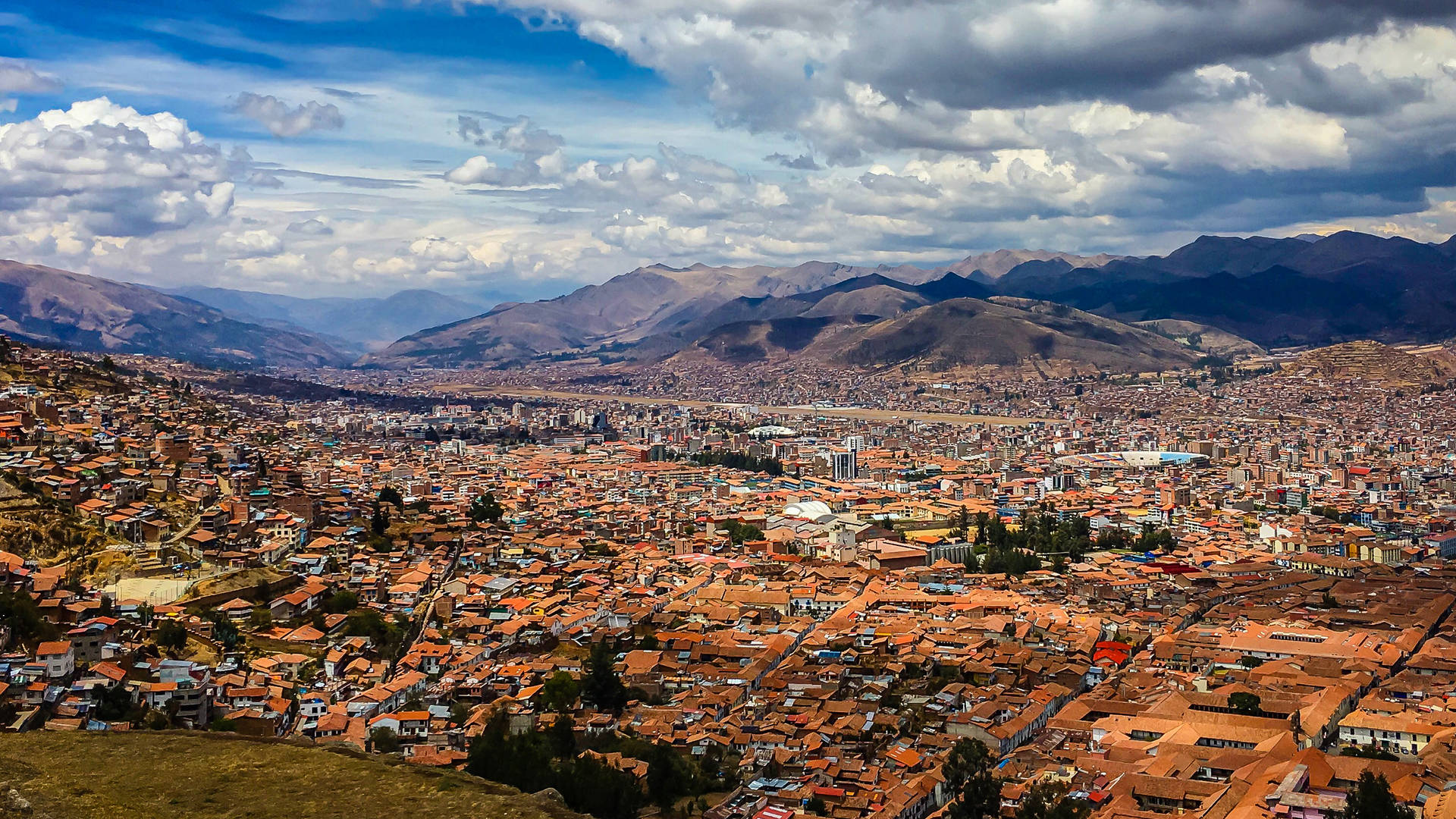 A Panoramic View Of Cusco Peru Background