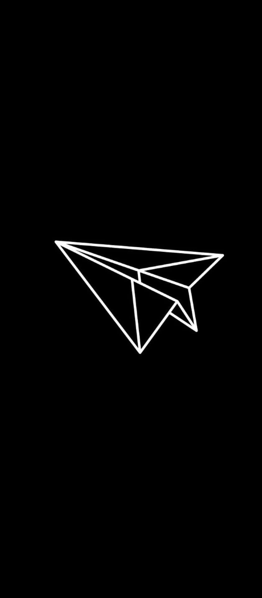 A Paper Airplane On A Black Background Background