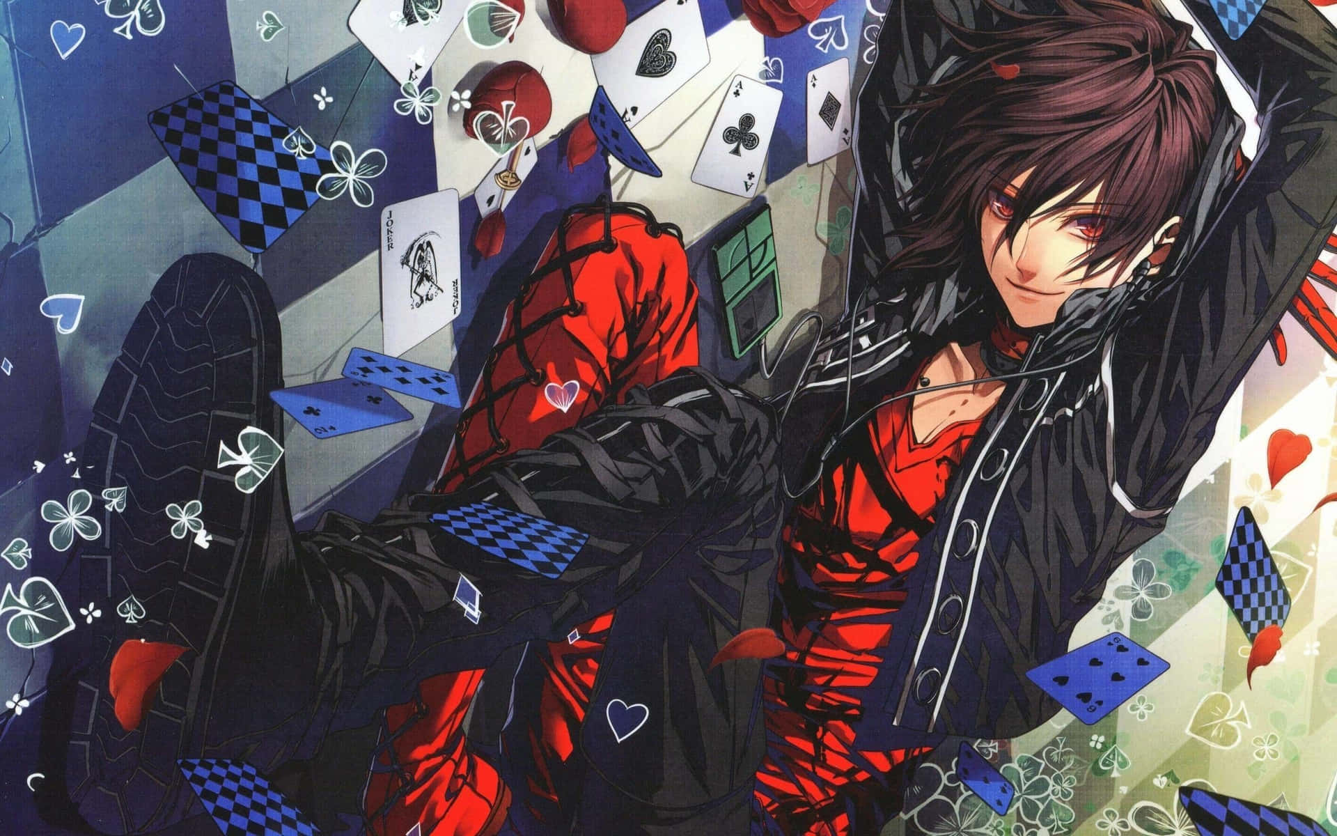 A Passionate Anime Gaming Fan Immerses Himself In His Favorite Game. Background