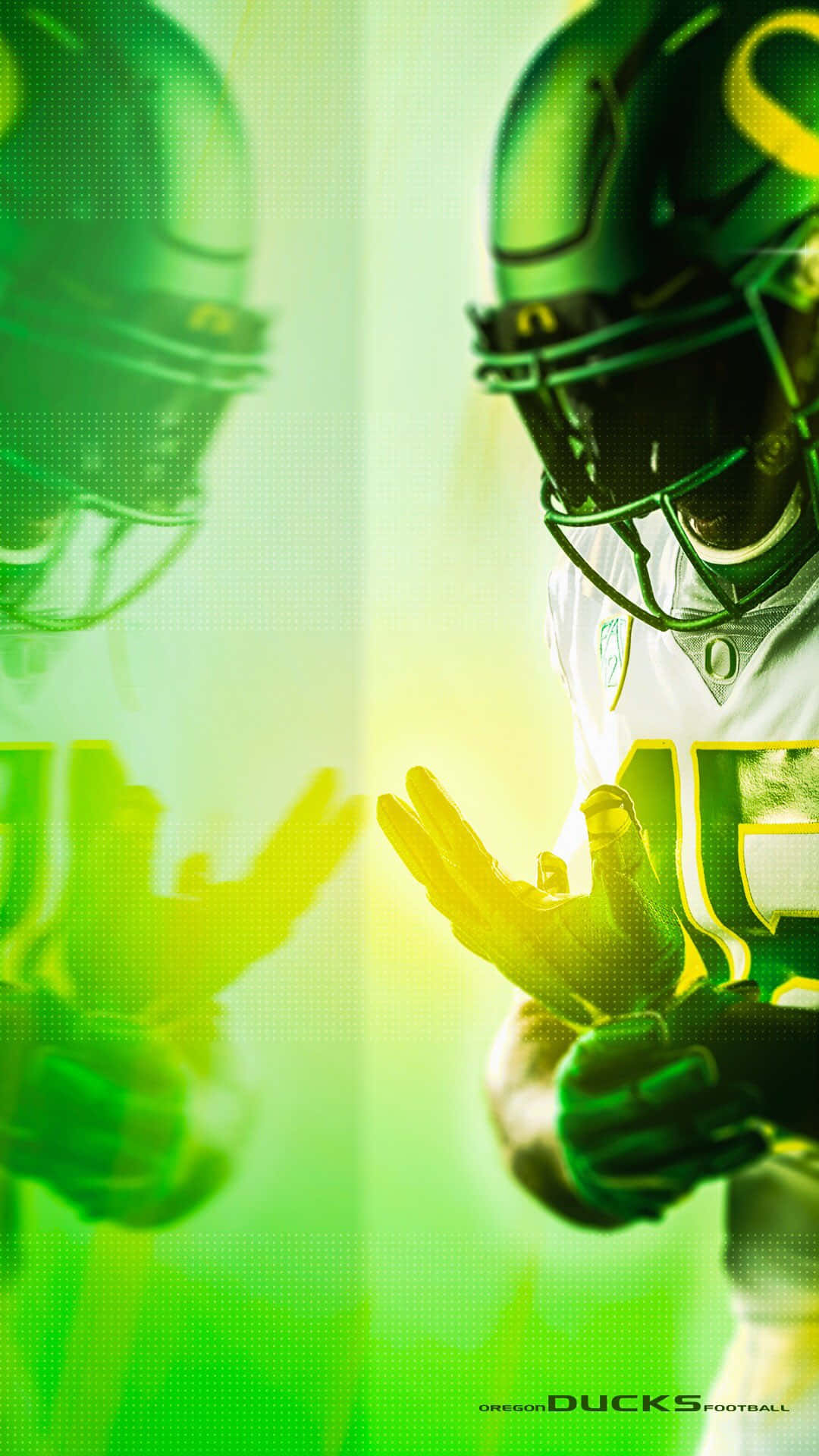 A Passionate Oregon Ducks Football Player In Action On The Field. Background