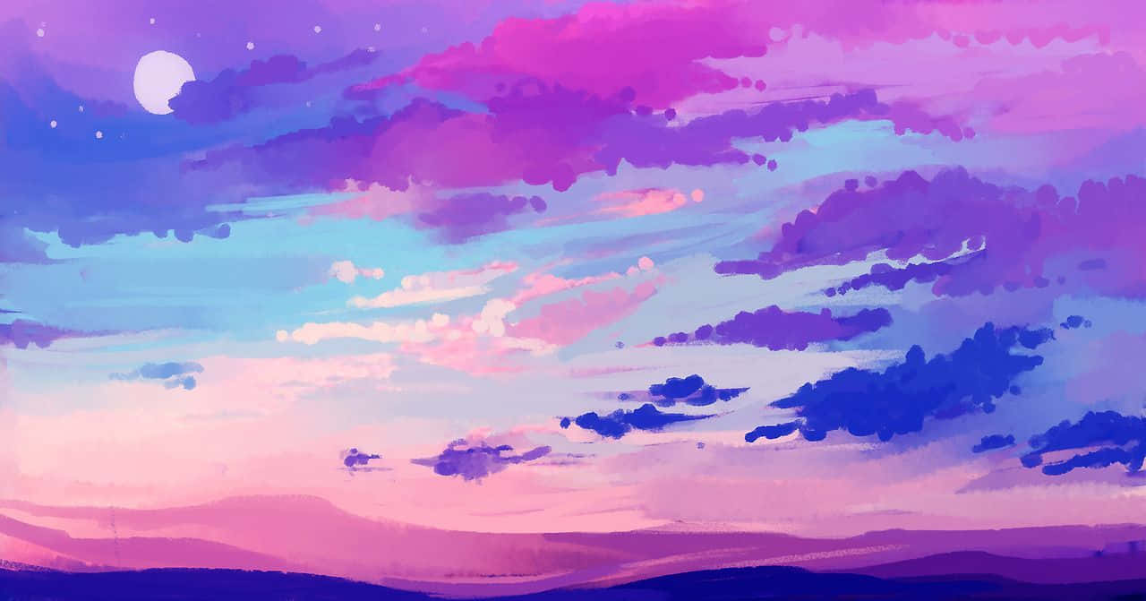 A Pastel Pink And Purple Sunrise Background