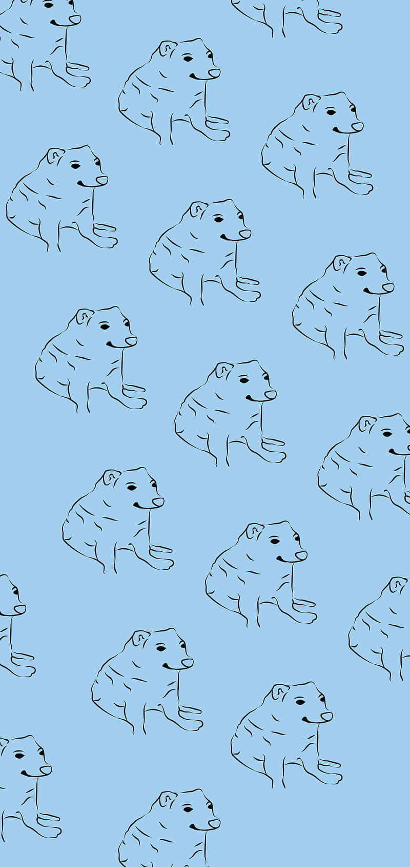 A Pattern Of A Fox With A Blue Background Background