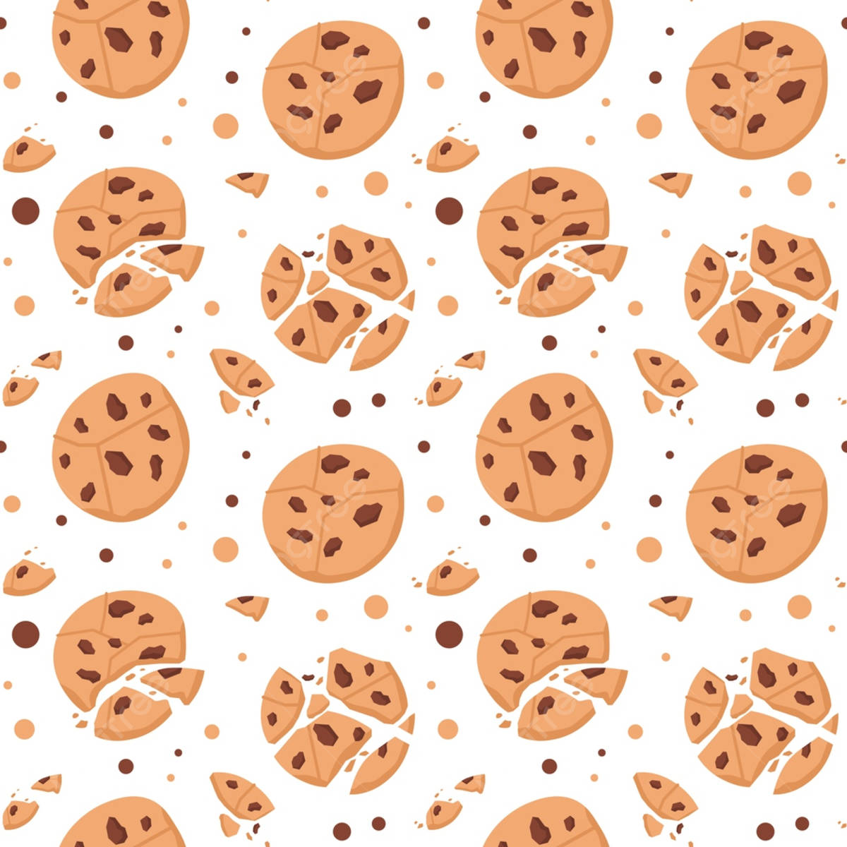 A Pattern Of Cookies On A White Background Background