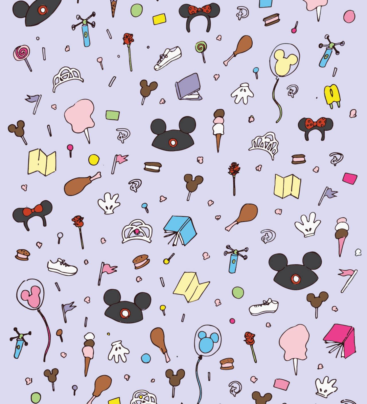 A Pattern Of Disney Characters And Objects Background