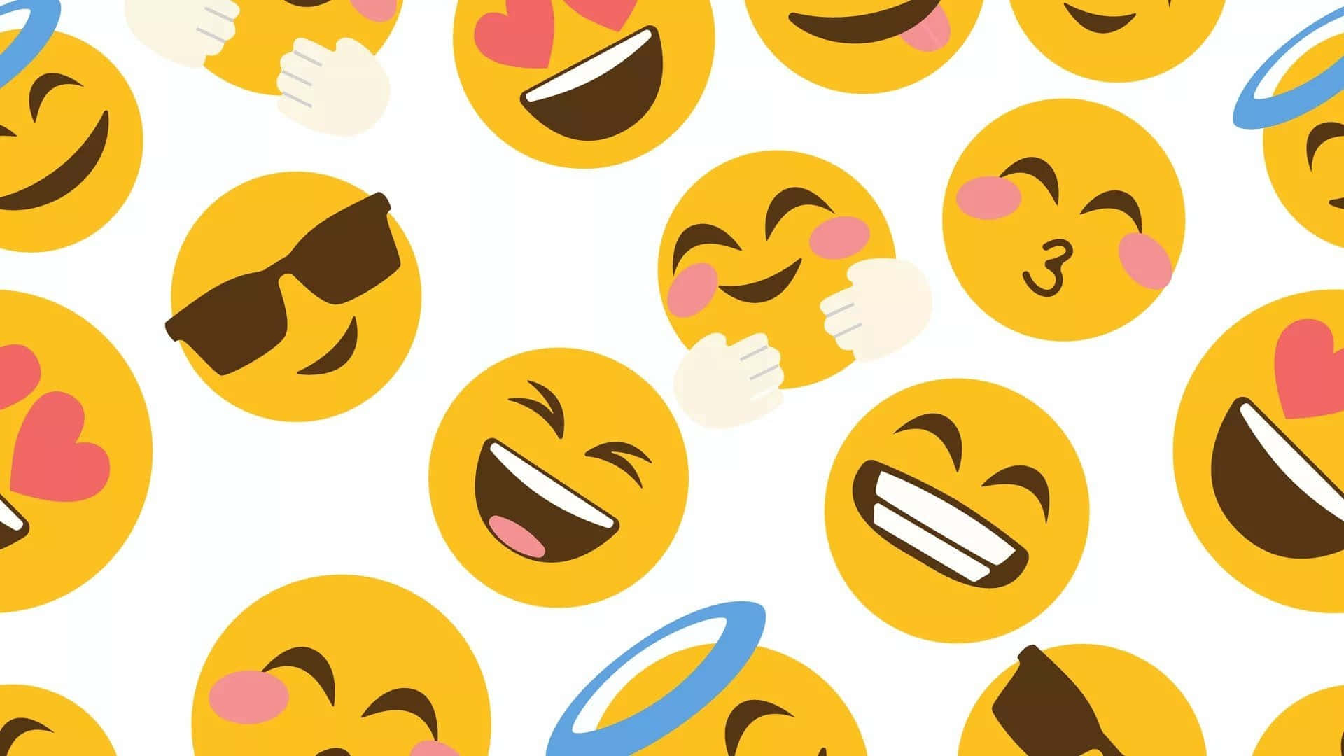 A Pattern Of Emojis With Different Expressions Background