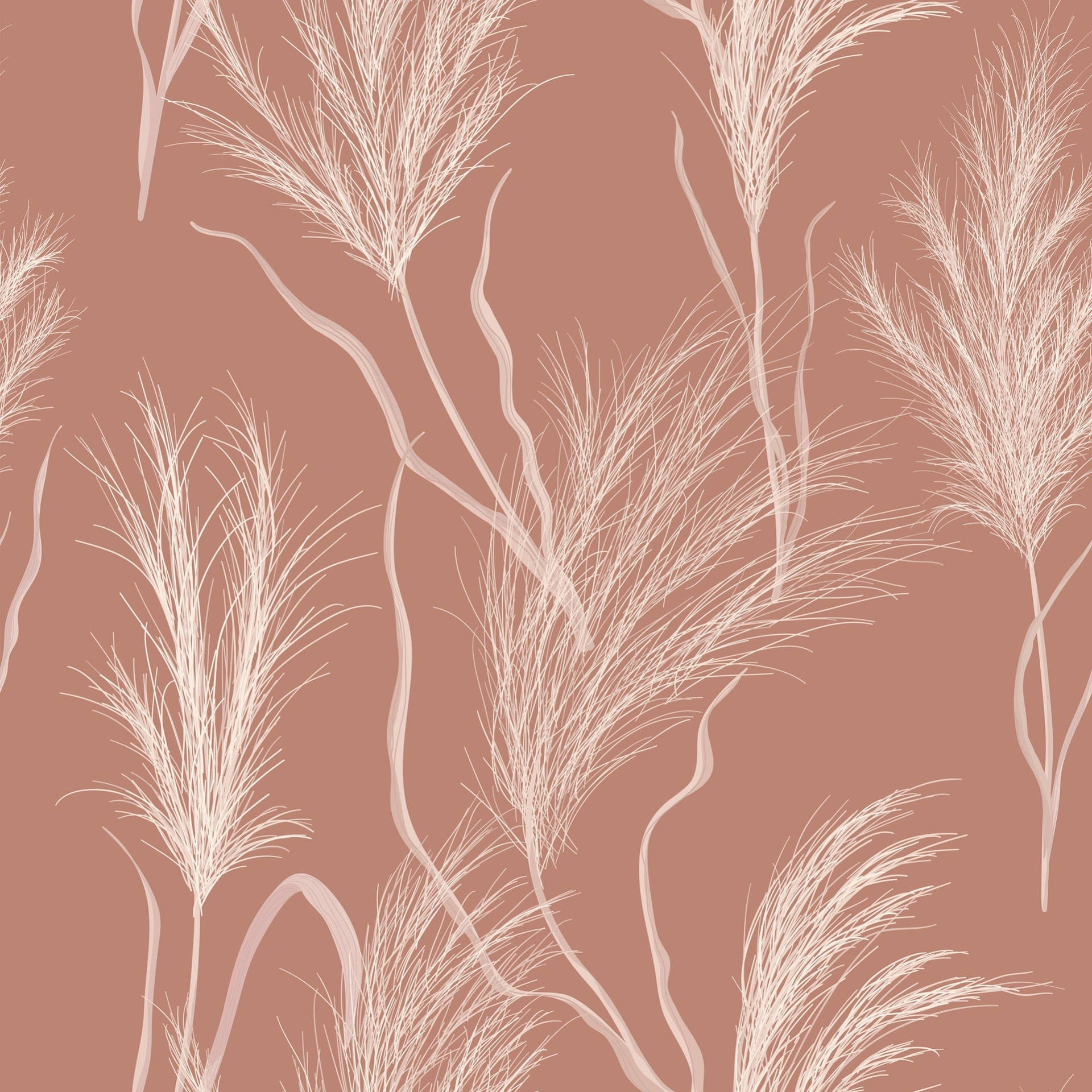 A Pattern Of Grasses On A Pink Background Background