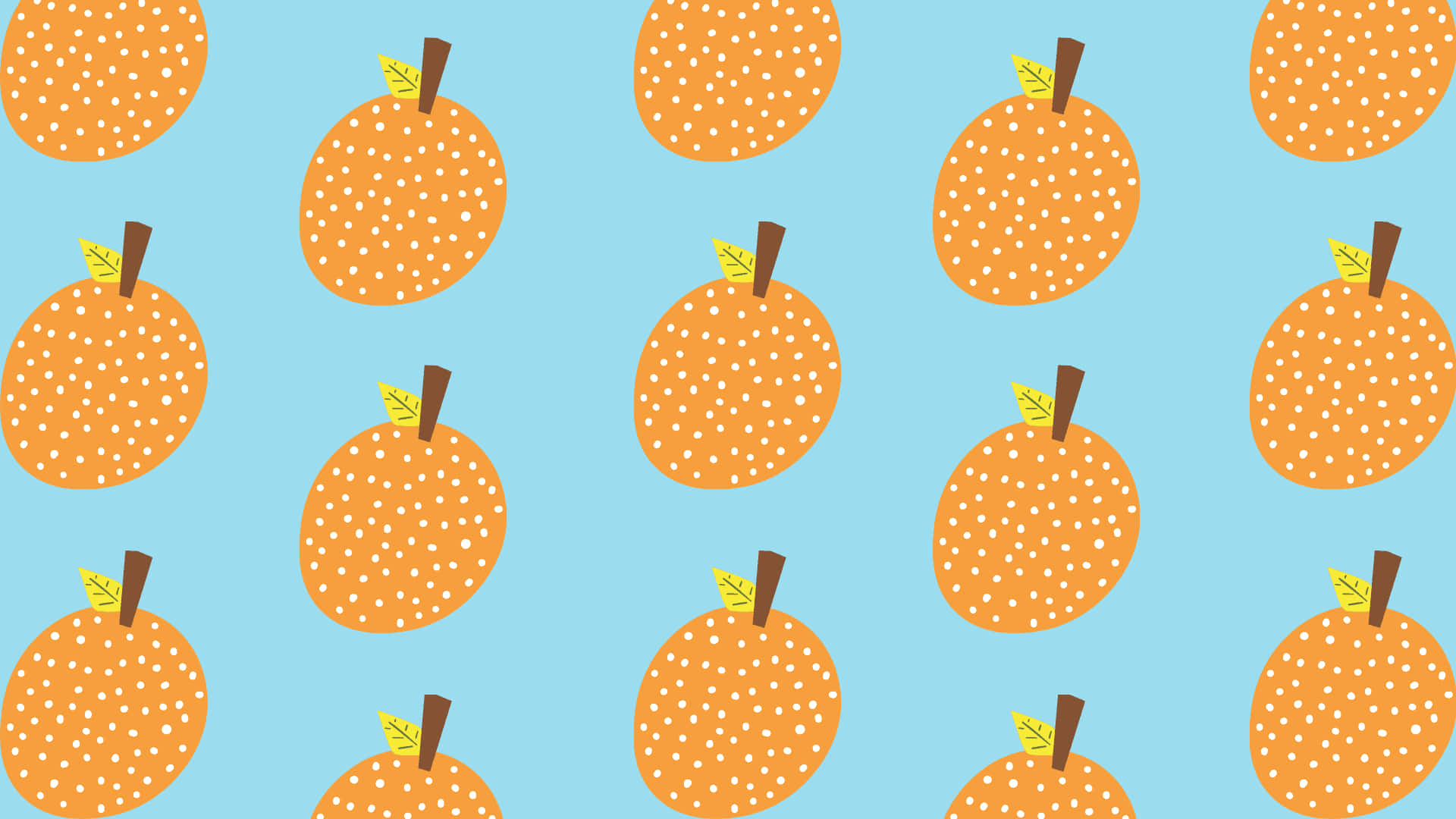 A Pattern Of Orange Fruit On A Blue Background Background