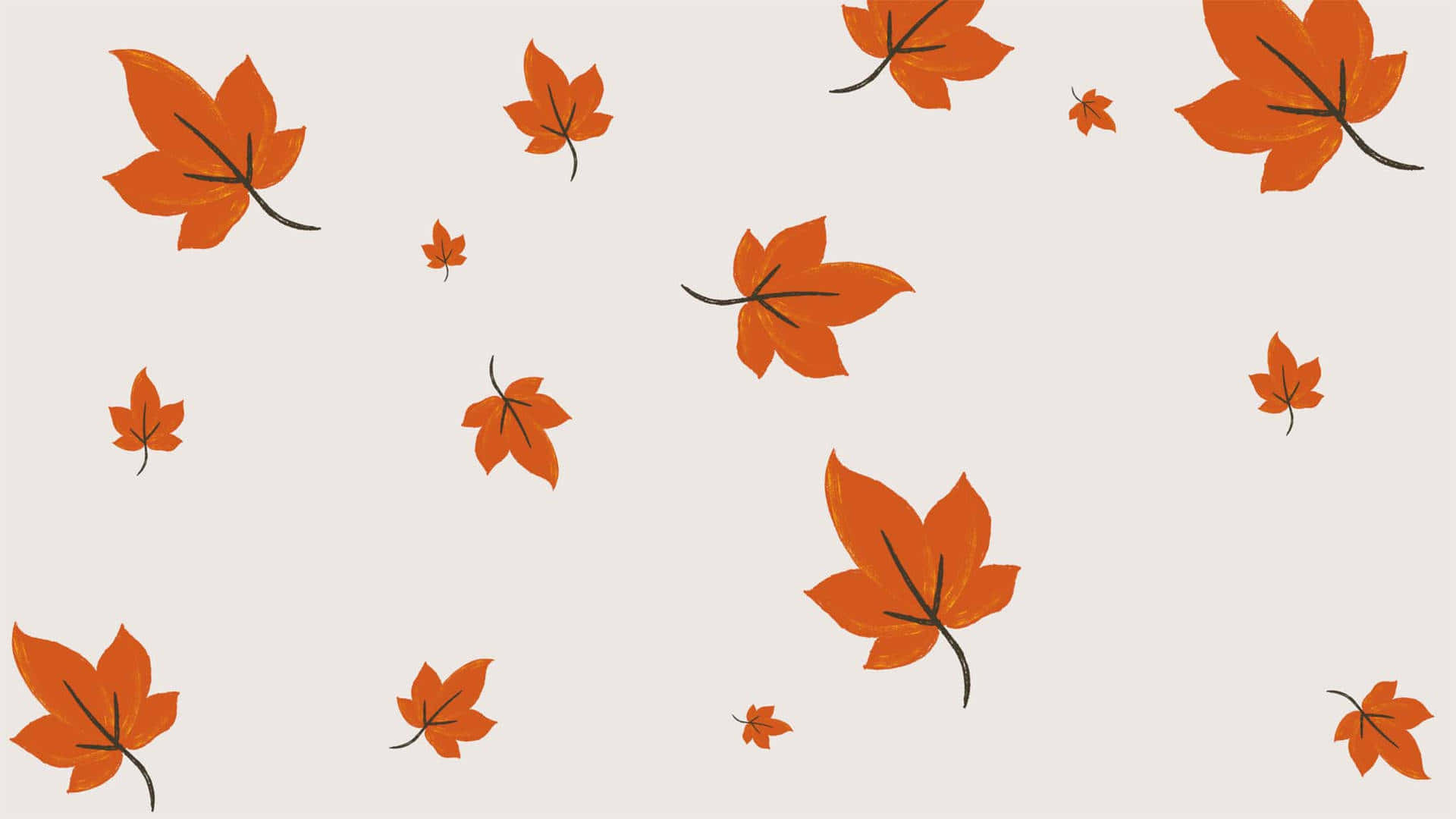 A Pattern Of Orange Leaves On A White Background