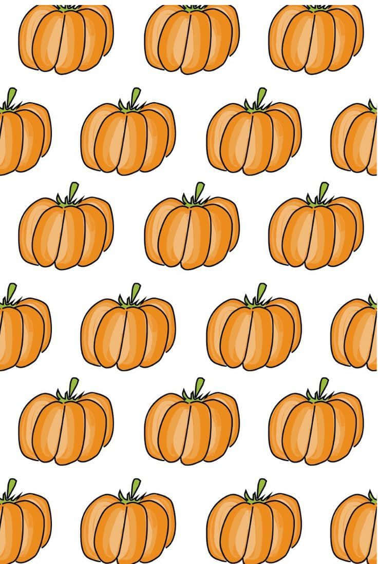 A Pattern Of Pumpkins On A White Background Background