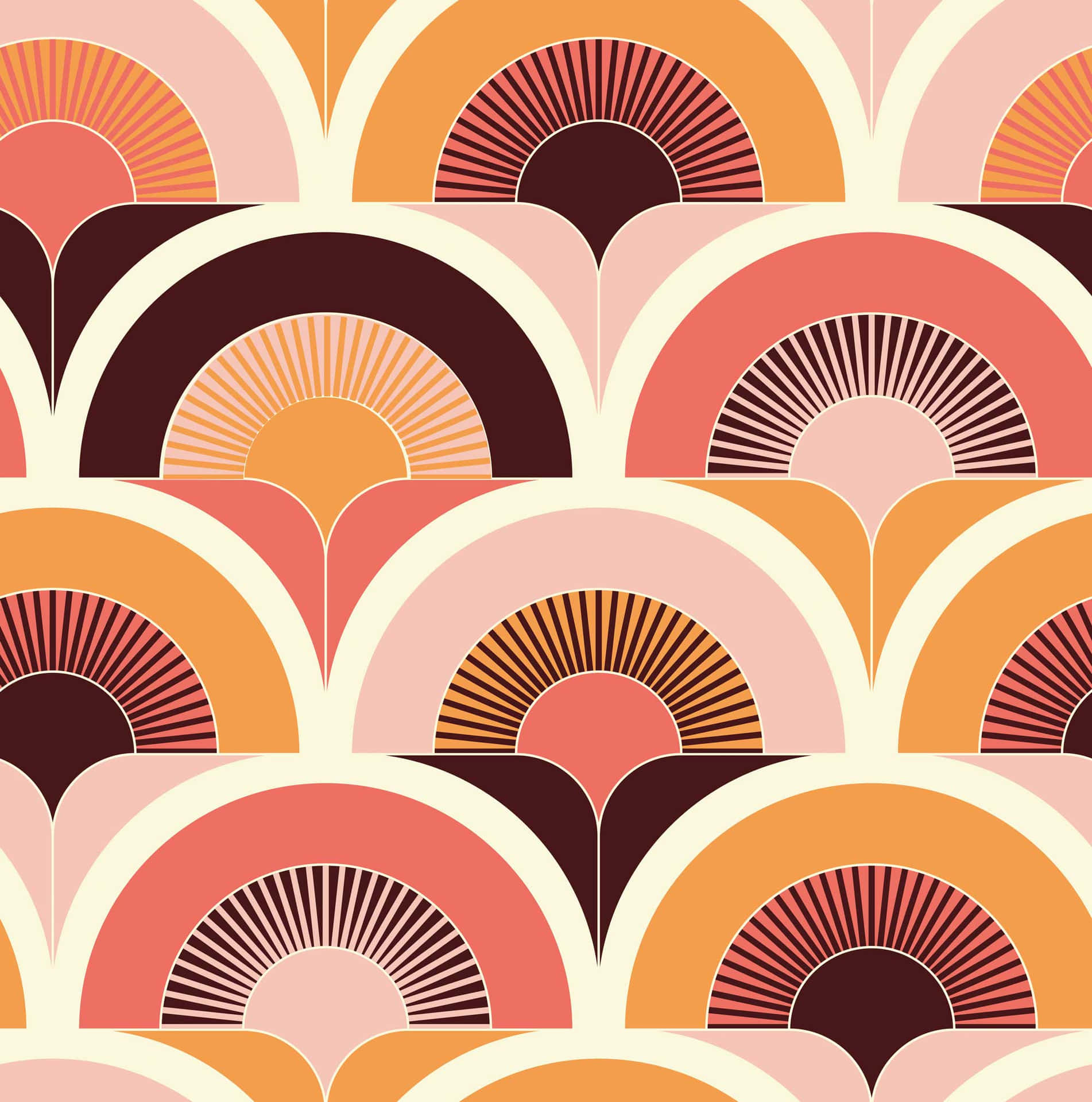A Pattern With A Lot Of Orange And Brown Colors Background