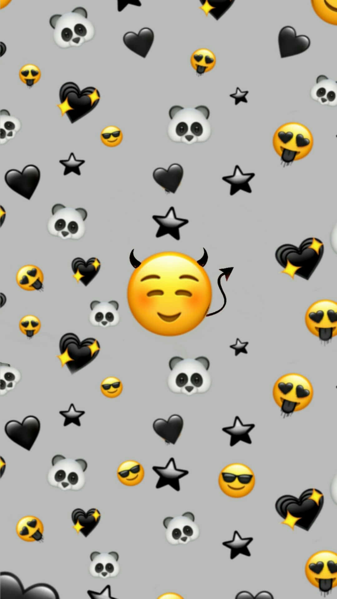 A Pattern With Many Emojis And Hearts Background