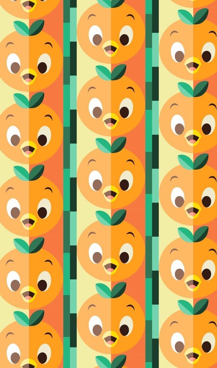 A Pattern With Orange Faces And Eyes Background