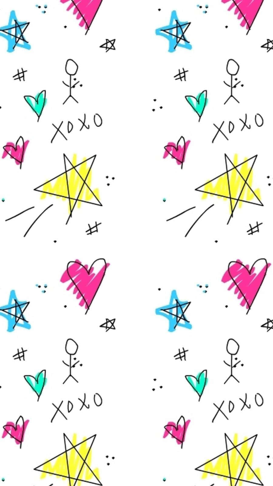 A Pattern With Stars, Hearts And Hearts